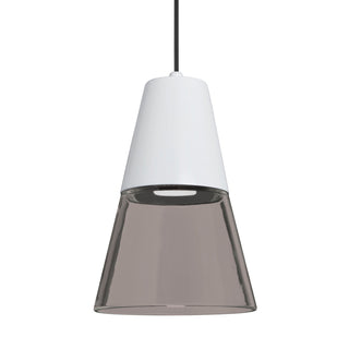 Buy black-with-smoke-white-glass-and-multicolor-shade Besa Timo Pendant Pendant by Besa