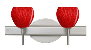 Buy satin-nickel-with-red-cloud-glass-and-red-shade Besa Tay Tay Vanity Outdoor (Damp) Sconce by Besa