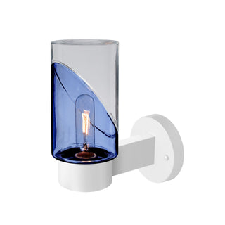 Buy white-with-blue-clear-glass-and-blue-shade Besa Blink Outdoor Sconce Outdoor (Damp) Sconce by Besa