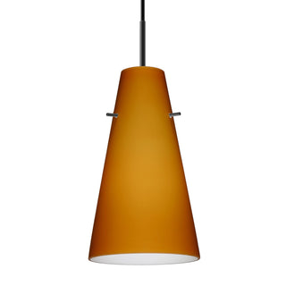 Buy black-with-amber-matte-glass-and-yellow-shade Besa Cierro Pendant Outdoor (Damp) Pendant by Besa