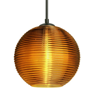 Buy black-with-amber-glass-and-amber-brown-shade Besa Kristall Pendant Outdoor (Damp) Pendant by Besa