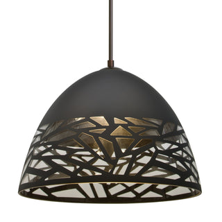 Buy bronze-with-black-glass-and-black-shade Besa Kiev Pendant Outdoor (Damp) Pendant by Besa