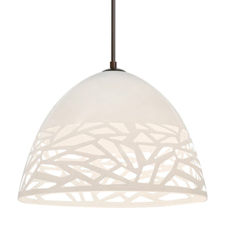 Buy bronze-with-white-glass-and-white-shade Besa Kiev Pendant Outdoor (Damp) Pendant by Besa