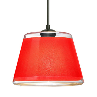 Buy black-with-red-sand-glass-and-red-shade Besa Pica Pendant Outdoor (Damp) Pendant by Besa
