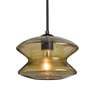 Buy black-with-latte-bubble-glass-and-smoke-shade Besa Zen Pendant Outdoor (Damp) Pendant by Besa