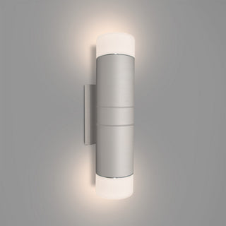 Buy silver-with-silver-glass-and-white-shade Besa Kaya Sconce Outdoor (Wet) Sconce by Besa