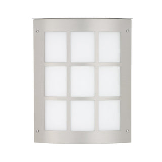 Buy brushed-aluminum-with-white-acrylic-glass Besa Outdoor Sconce Moto Grid Outdoor Lantern by Besa