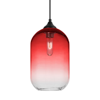 Buy black-with-red-clear-glass-and-red-shade Besa Omega Outdoor Pendant Outdoor (Damp) Hanging Lanterns by Besa