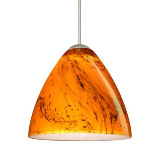 Buy satin-nickel-with-habanero-glass-and-orange-shade Besa Mia Pendant Pendant by Besa