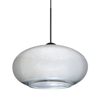Buy black-with-silver-foil-glass-and-silver-gray-shade Besa Brio Pendant Pendant by Besa