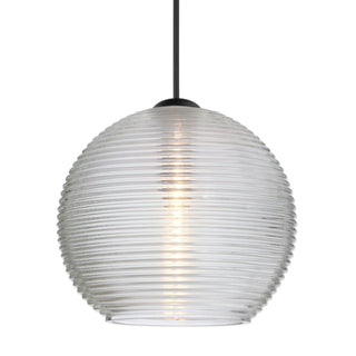 Buy black-with-clear-glass-and-clear-textured-shade Besa Kristall Pendant Pendant by Besa