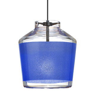 Buy black-with-blue-sand-glass-and-blue-shade Besa Pica Pendant Pendant by Besa