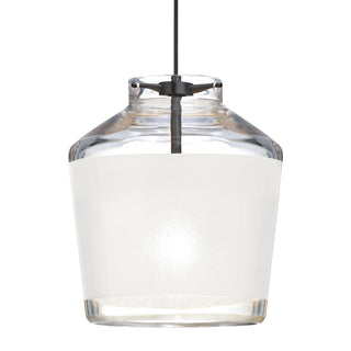 Buy black-with-white-sand-glass-and-white-shade Besa Pica Pendant Pendant by Besa