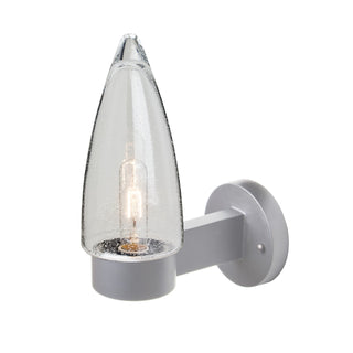 Buy silver-with-clear-bubble-glass-and-clear-seedy-shade Besa Sulu Outdoor Sconce Outdoor (Damp) Sconce by Besa