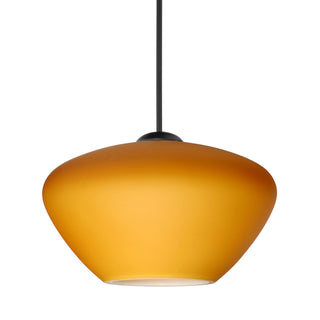 Buy black-with-amber-matte-glass-and-orange-shade Besa Peri Pendant Pendant by Besa