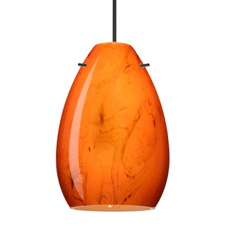 Buy black-with-habanero-glass-and-yellow-shade Besa Pera Pendant Pendant by Besa