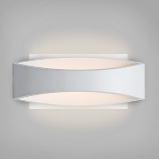 Buy with-white-silver-glass-and-white-shade Besa Arc Wall Sconce Outdoor (Damp) Sconce by Besa
