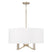 Matte Brass with White Fabric Shade Glass and White Shade