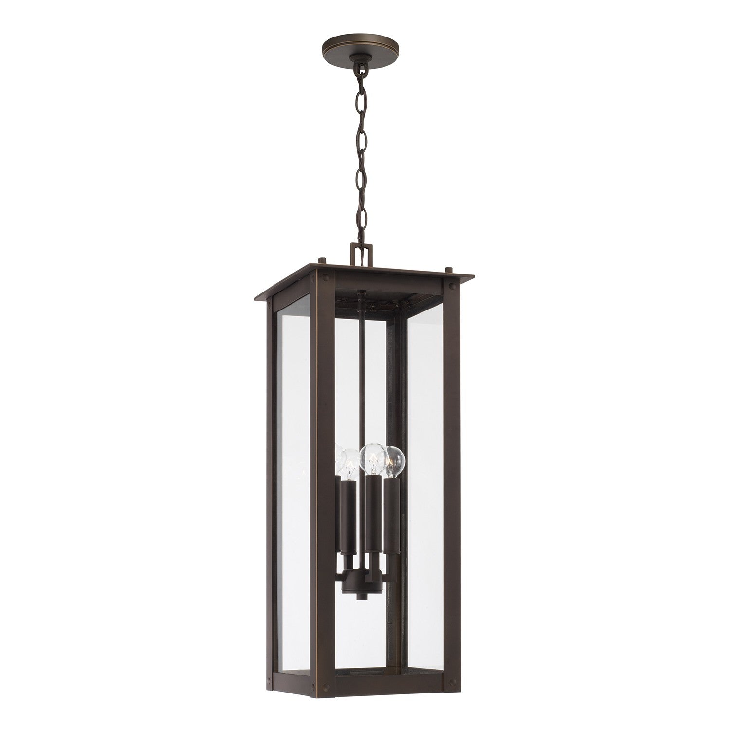 Capital Lighting - 934644OZ - Four Light Outdoor Hanging Lantern - Hunt - Oiled Bronze from Lighting & Bulbs Unlimited in Charlotte, NC