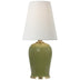 Light Olive with 4.5" x 7.5" x 8.25" Linen Glass and Natural/Cream Shade