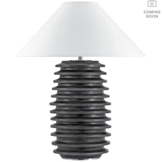 Buy burnished-birch-with-6-x-23-x-12-75-linen-glass Crenelle Table Lamp by Visual Comfort Signature