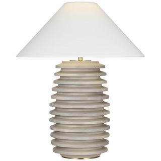 Buy limed-birch-with-6-x-23-x-12-75-linen-glass Crenelle Table Lamp by Visual Comfort Signature