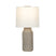 Aged Brass/Ceramic Stria Terra with White Linen Glass and White Shade
