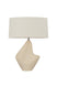 Bronze/Ceramic Ivory Breakstone with Natural Linen Glass and Natural/Cream Shade