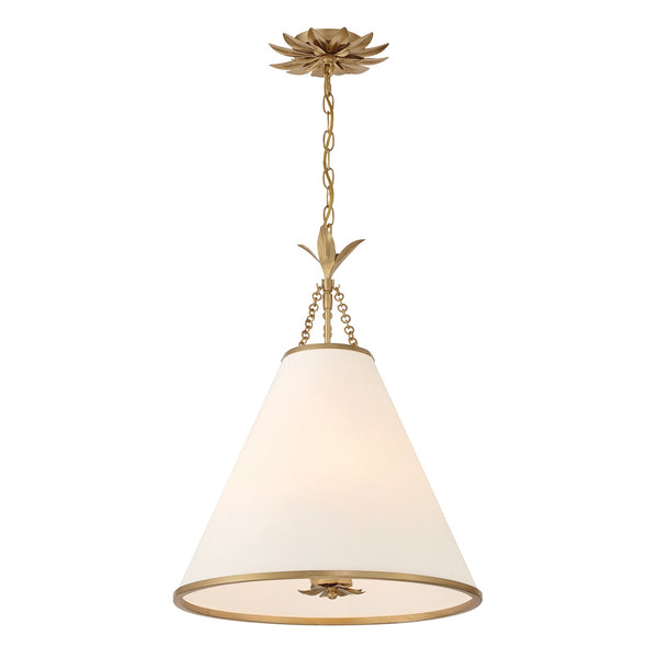 Crystorama - 564-GA - Four Light Pendant - Broche - Antique Gold from Lighting & Bulbs Unlimited in Charlotte, NC