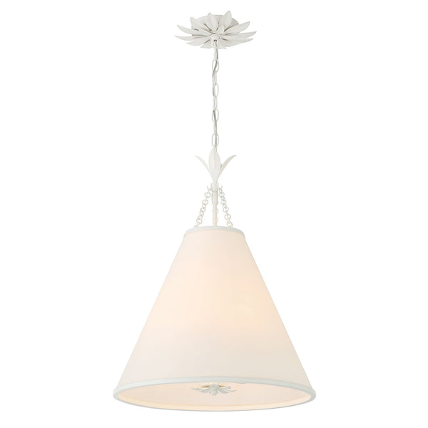 Crystorama - 564-MT - Four Light Pendant - Broche - Matte White from Lighting & Bulbs Unlimited in Charlotte, NC
