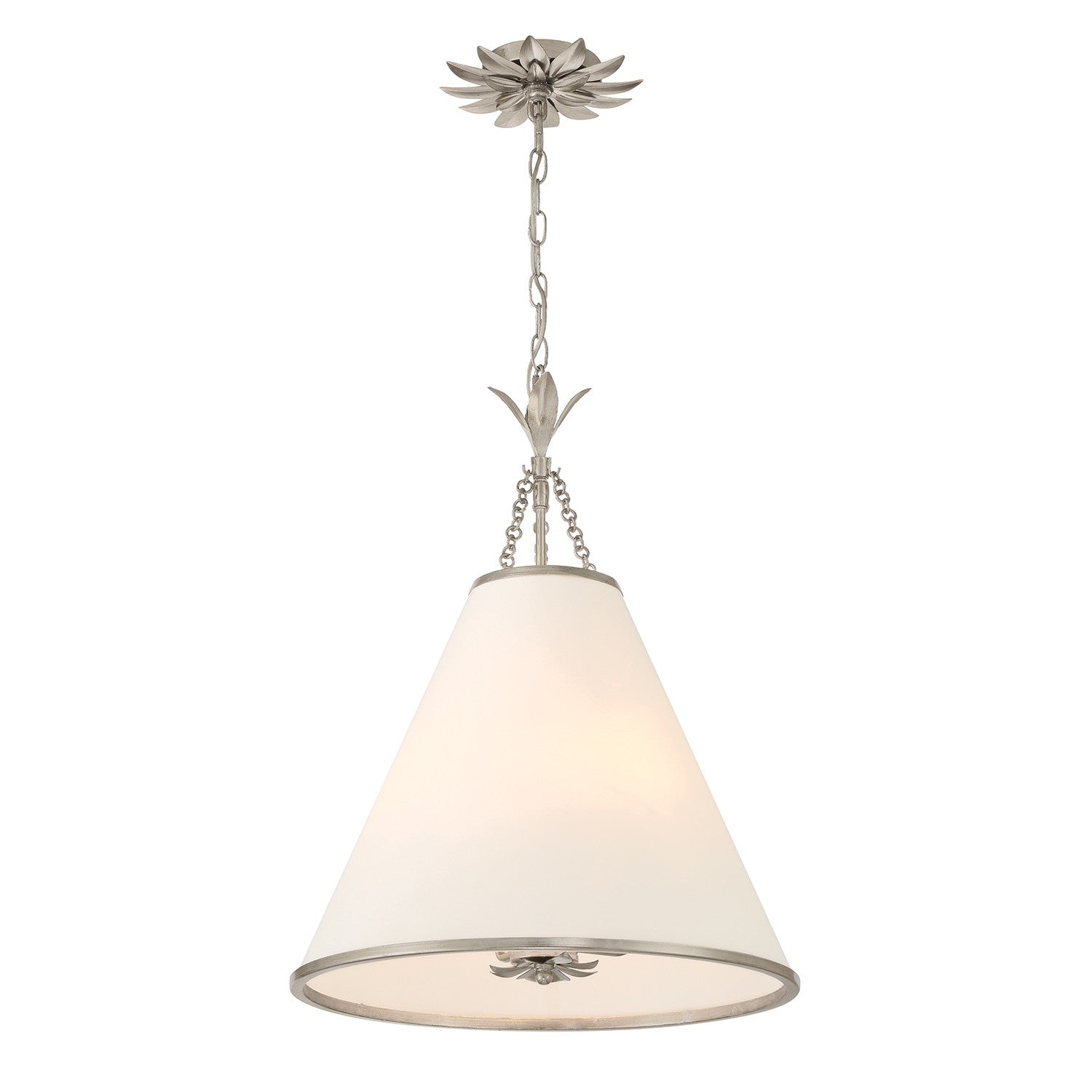 Crystorama - 564-SA - Four Light Pendant - Broche - Antique Silver from Lighting & Bulbs Unlimited in Charlotte, NC