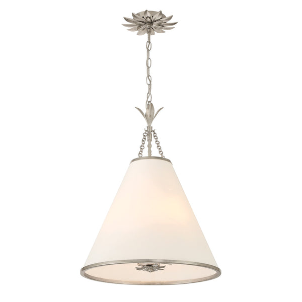 Crystorama - 564-SA - Four Light Pendant - Broche - Antique Silver from Lighting & Bulbs Unlimited in Charlotte, NC