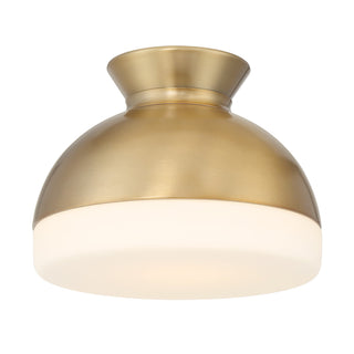 Buy vibrant-gold-and-white-shade Gidget Outdoor (Damp) Flush Mount Ceiling Light by Crystorama