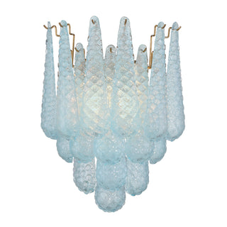 Buy aged-brass-with-sand-glass-glass-and-blue-shade Ollie Outdoor (Damp) Sconce by Crystorama