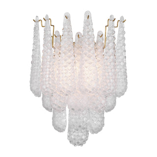 Buy aged-brass-with-sand-glass-glass-and-clear-textured-shade Ollie Outdoor (Damp) Sconce by Crystorama