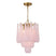 Aged Brass with Sand Glass Glass and Pink Shade