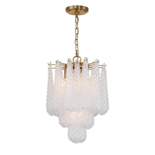 Buy aged-brass-with-sand-glass-glass-and-clear-textured-shade Ollie Pendant by Crystorama
