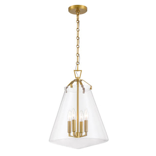 Buy luxe-gold-with-clear-glass-glass-and-clear-shade Voss Outdoor (Damp) Pendant by Crystorama