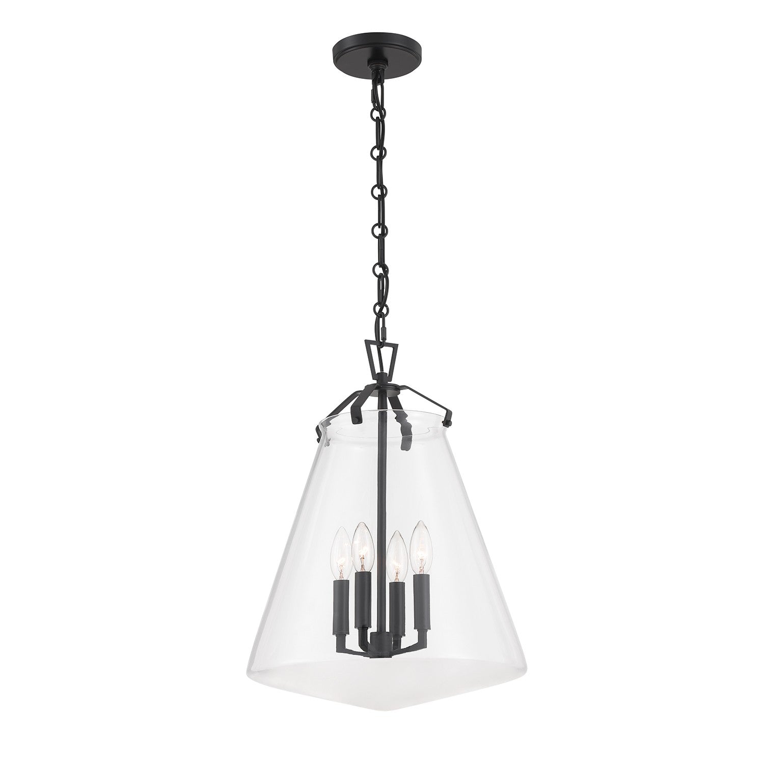 Crystorama - VSS-7015-MK - Four Light Pendant - Voss - Matte Black from Lighting & Bulbs Unlimited in Charlotte, NC