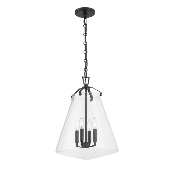 Crystorama - VSS-7015-MK - Four Light Pendant - Voss - Matte Black from Lighting & Bulbs Unlimited in Charlotte, NC