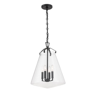 Buy matte-black-with-clear-glass-glass-and-clear-shade Voss Outdoor (Damp) Pendant by Crystorama