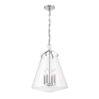 Buy polished-nickel-with-clear-glass-glass-and-clear-shade Voss Outdoor (Damp) Pendant by Crystorama