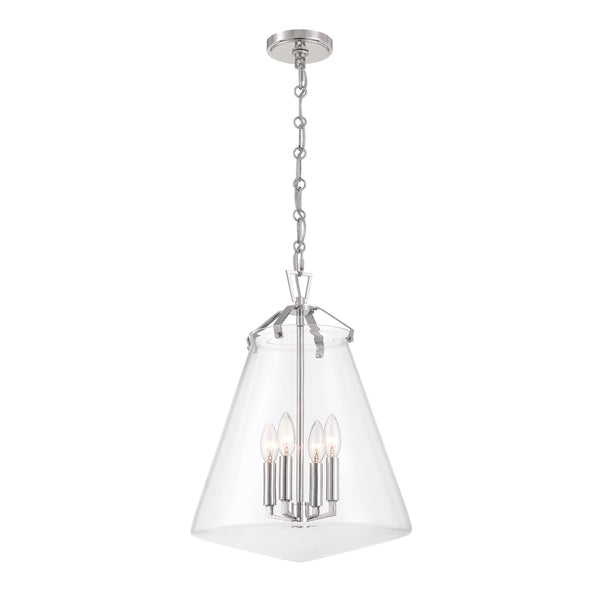 Crystorama - VSS-7015-PN - Four Light Pendant - Voss - Polished Nickel from Lighting & Bulbs Unlimited in Charlotte, NC
