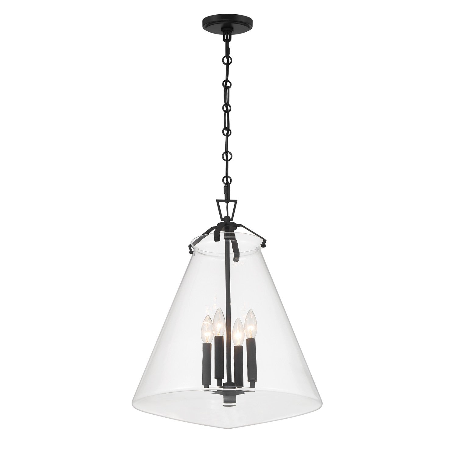 Crystorama - VSS-7018-MK - Four Light Pendant - Voss - Matte Black from Lighting & Bulbs Unlimited in Charlotte, NC