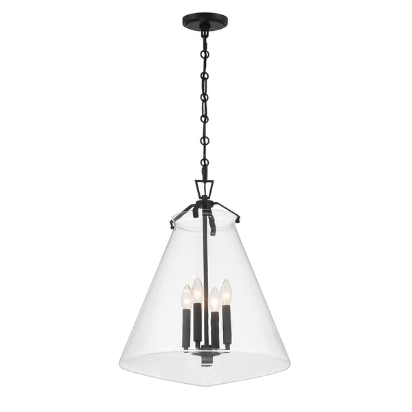 Crystorama - VSS-7018-MK - Four Light Pendant - Voss - Matte Black from Lighting & Bulbs Unlimited in Charlotte, NC
