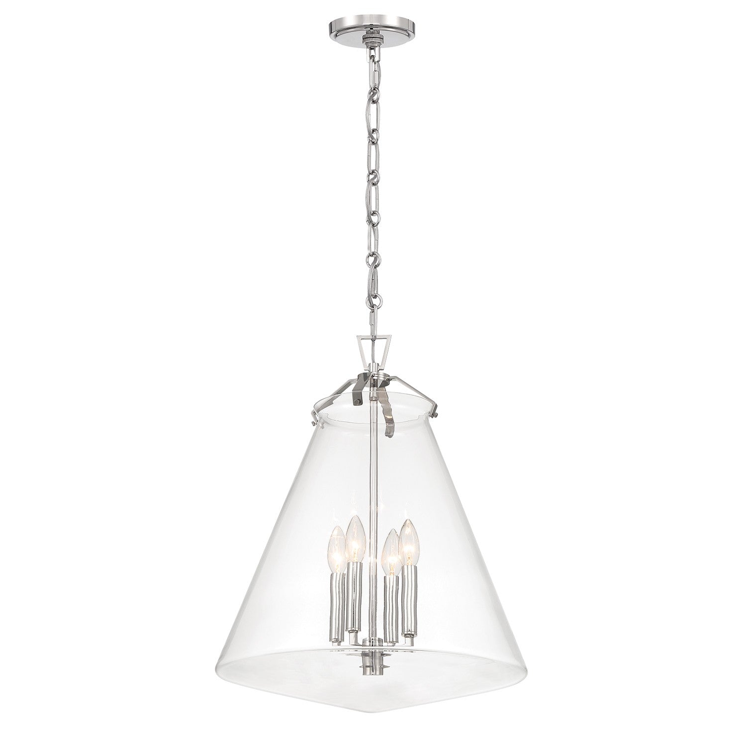 Crystorama - VSS-7018-PN - Four Light Pendant - Voss - Polished Nickel from Lighting & Bulbs Unlimited in Charlotte, NC