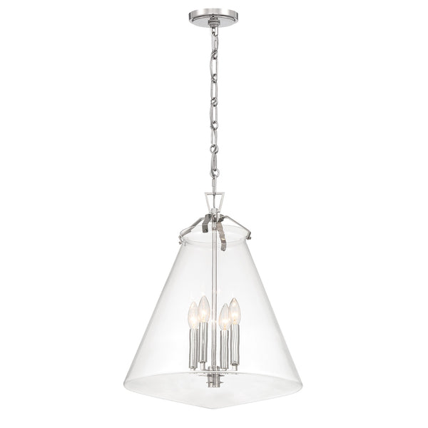 Crystorama - VSS-7018-PN - Four Light Pendant - Voss - Polished Nickel from Lighting & Bulbs Unlimited in Charlotte, NC