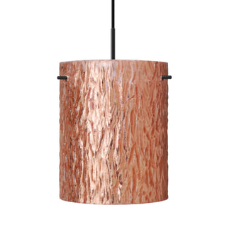 Buy black-with-stone-copper-foil-glass-and-red-shade Besa Tamburo Pendant Outdoor (Damp) Pendant by Besa