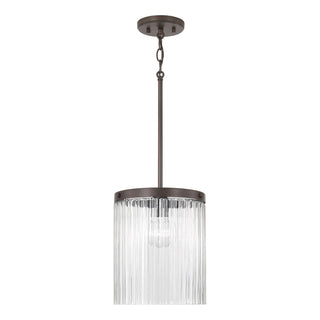 Buy oil-rubbed-bronze-with-beveled-fluted-glass-glass-and-clear-textured-shade Vaughn Pendant by Capital Lighting