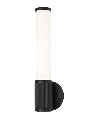 Buy matte-black-with-white-opal-glass-and-opal-shade Solange Outdoor (Damp) Sconce by Z-Lite